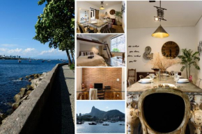 2 Quartos com Vista para Baia de Guanabara a 700m Pão de Açúcar - Cozinha Completa e Wi-Fi